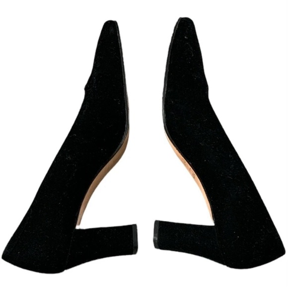 Nina Women’s Pump Shoe Velvet Square Toe Sz 8M Black - Picture 2 of 7